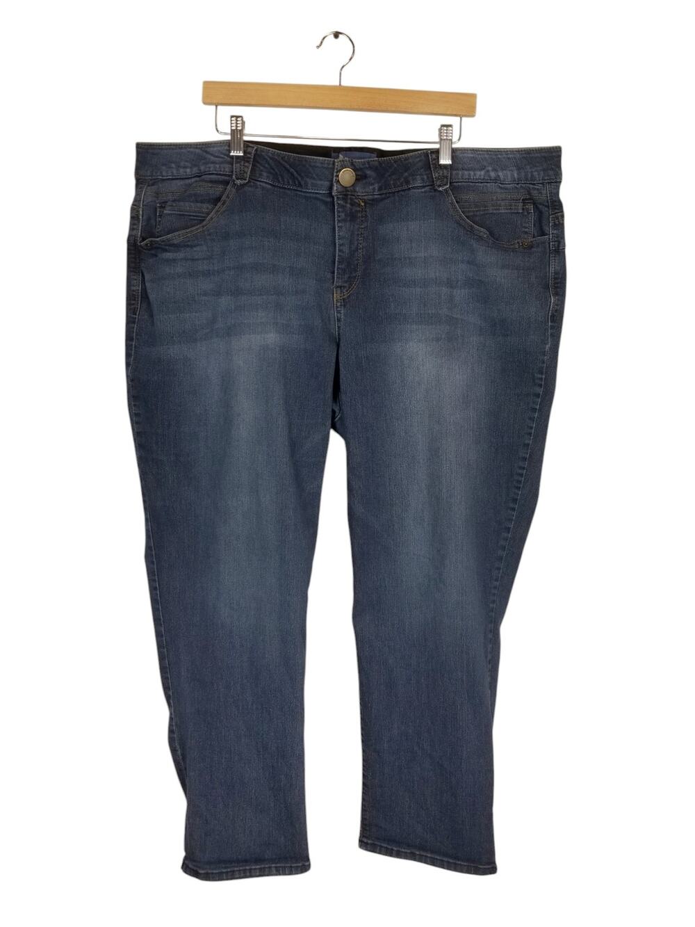 Democracy "Ab"Solution Straight Leg Stretch Denim Jeans Women's Plus Size 24W